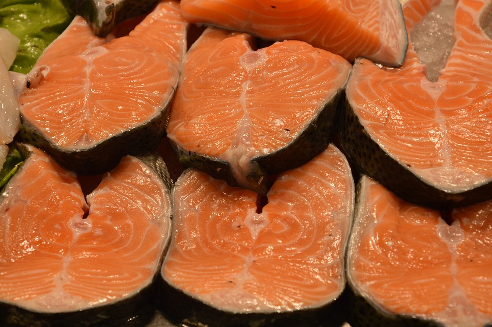 Salmone mercato pesce Bergen
