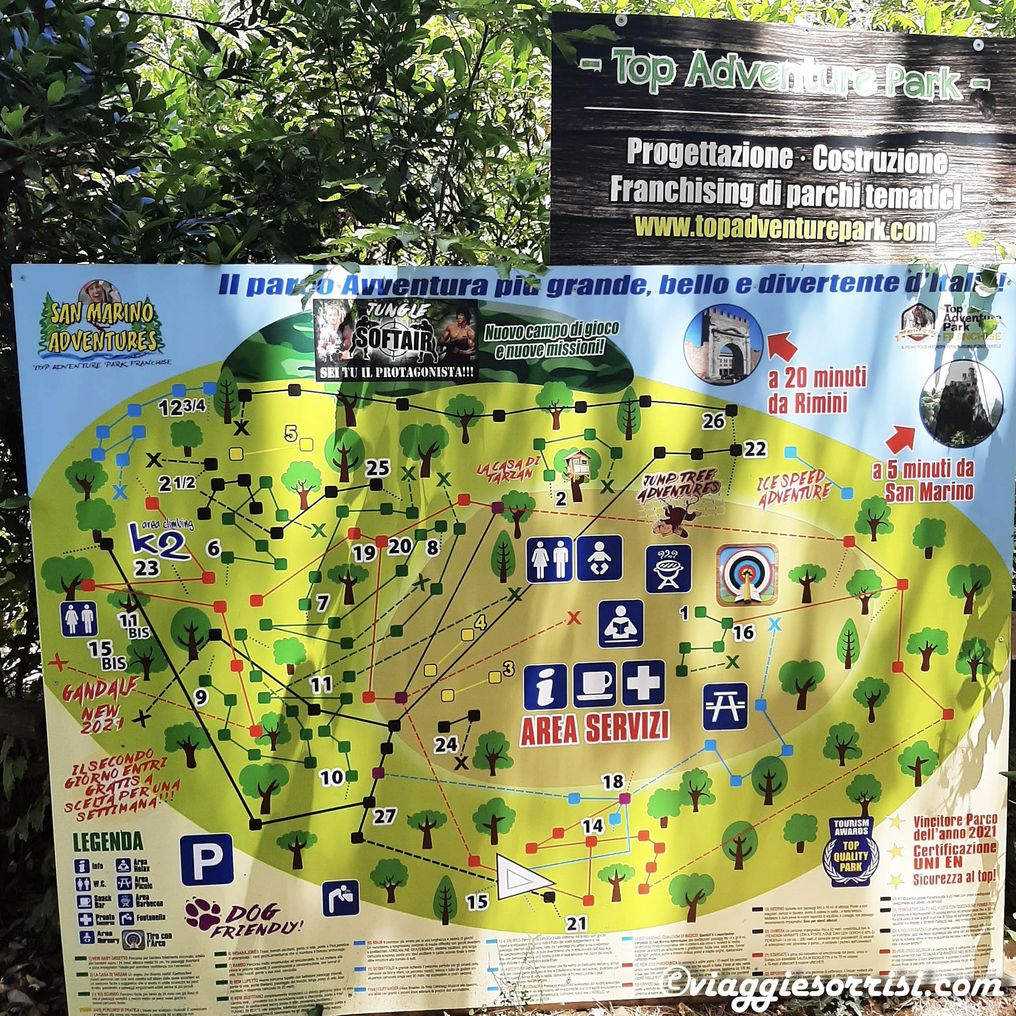 mappa san marino parco avventura