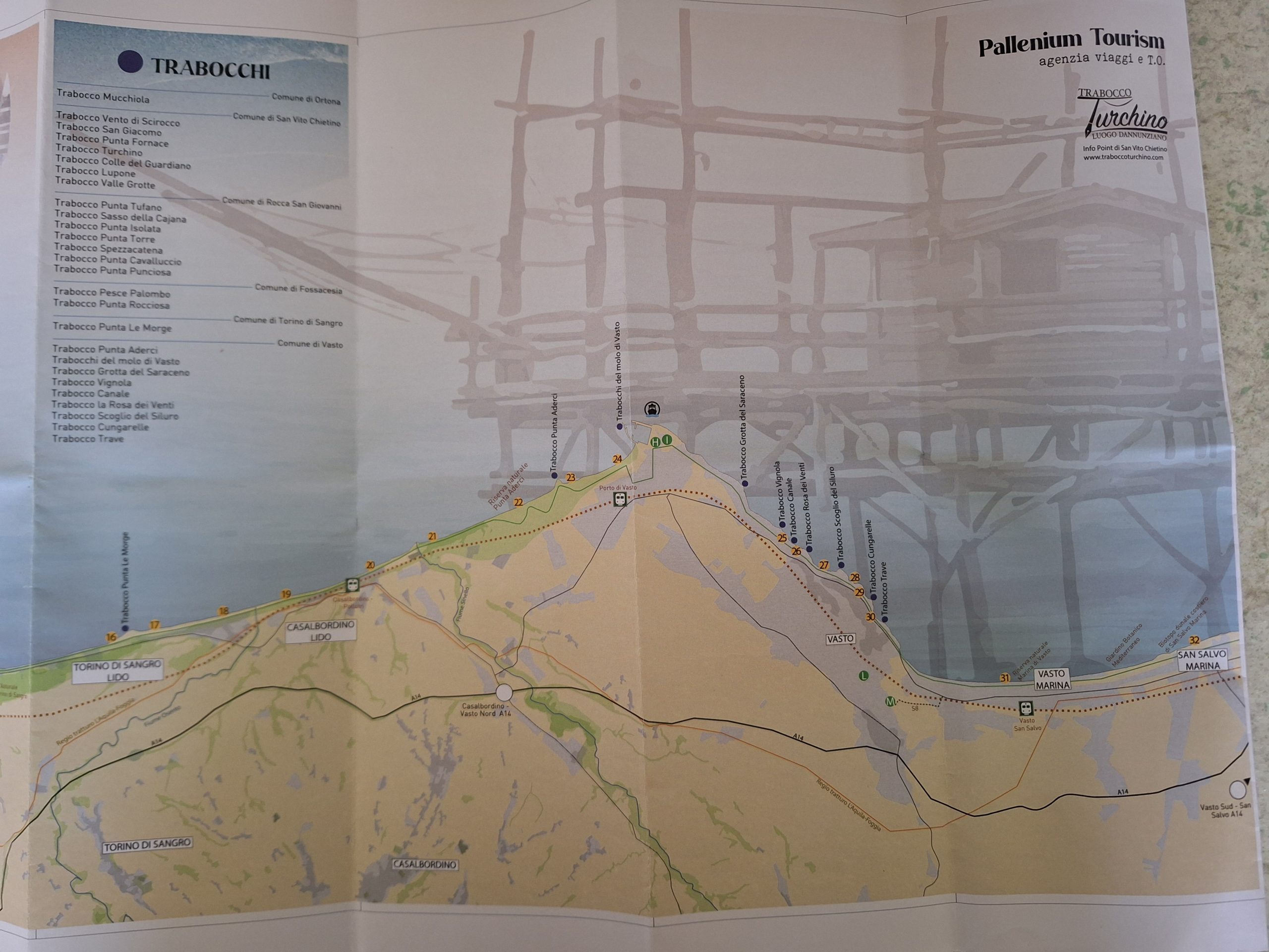 mappa via verde della costa dei trabocchi